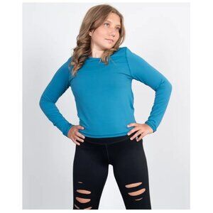 Jill Yoga Girls Kids Mesh Yoke Split Back T-Shirt